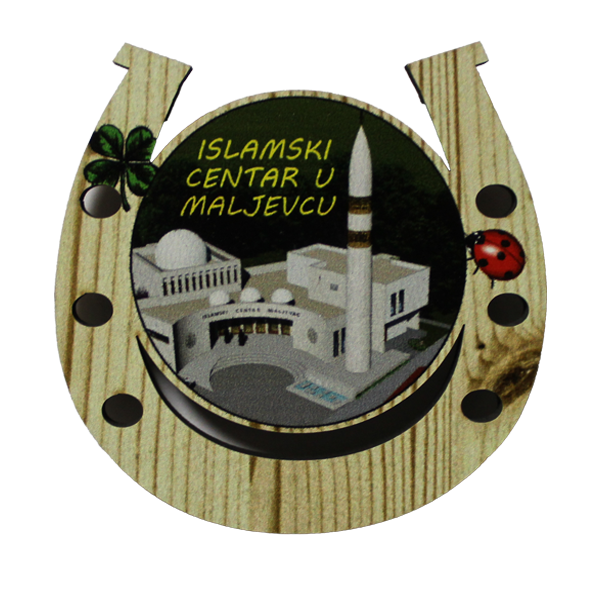 Drveni-zeleni magnet potkovica